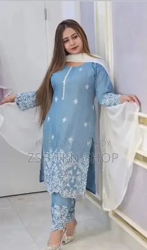 কটন এমব্রয়ডারি থ্রি পিস