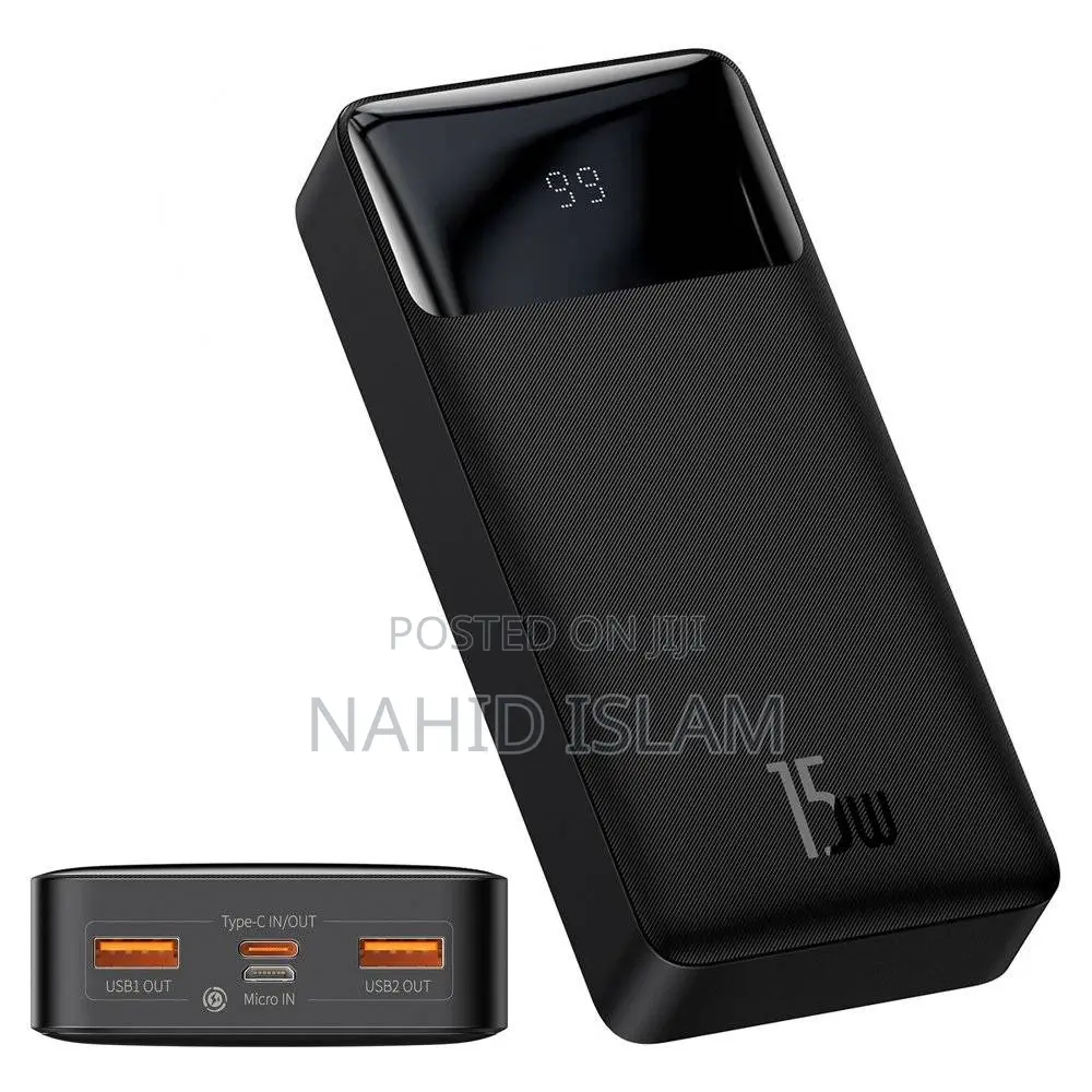Baseus Bipow 20000mah 15W Power Bank – কালো রঙ
