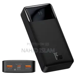 Baseus Bipow 20000mah 15W Power Bank – কালো রঙ