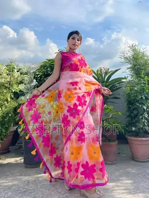 Hand Print Half Silk Saree