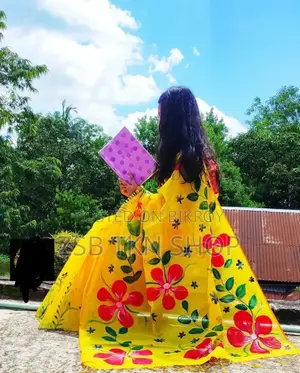 Hand Print Half Silk Saree