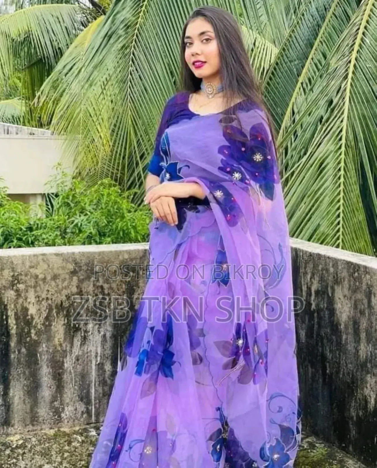 Hand Print Half Silk Saree