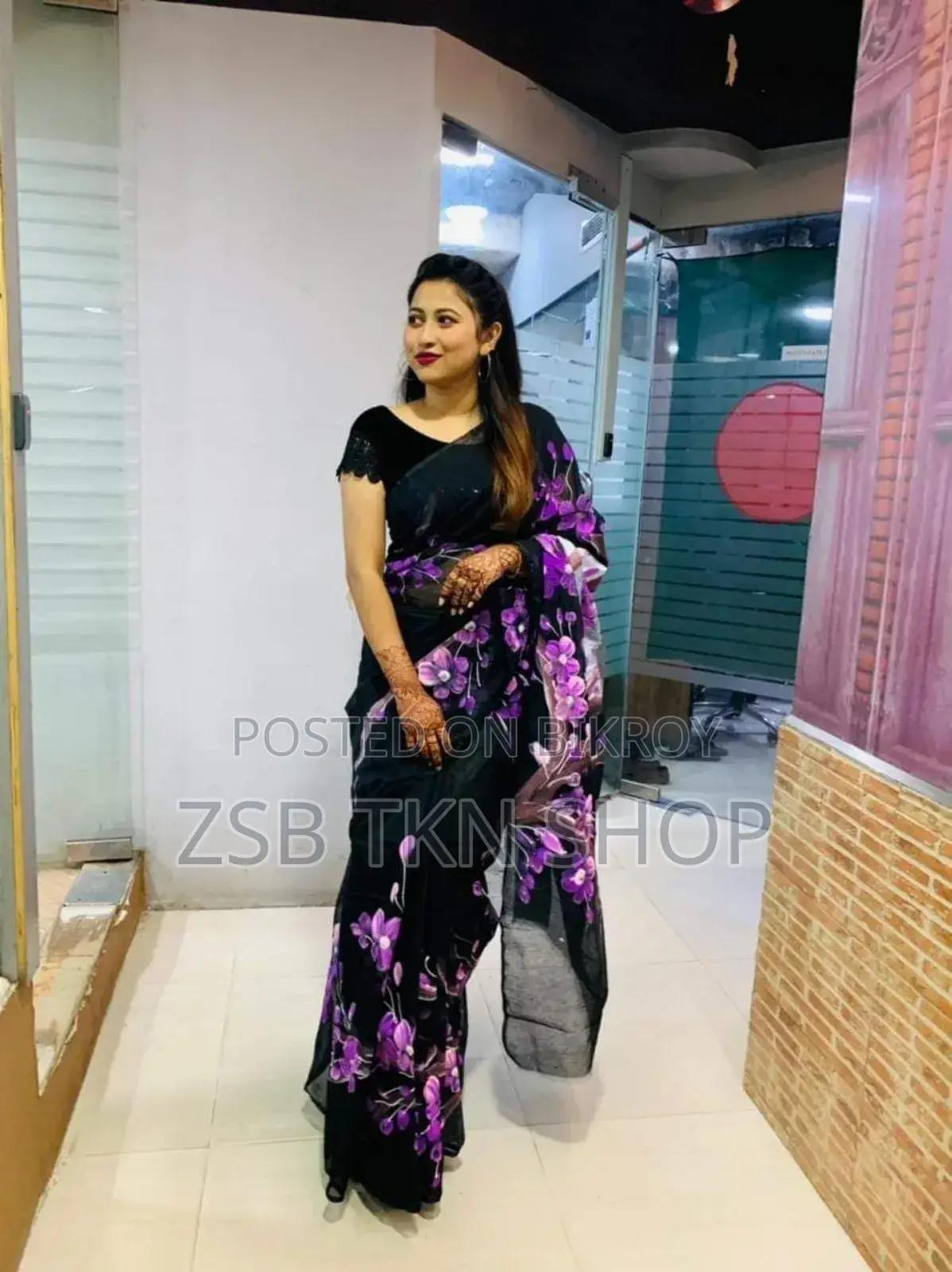 Hand Print Half Silk Saree