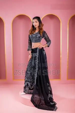 লেহেঙ্গা জর্জেট এমব্রয়ডারি পার্টি ড্রেস