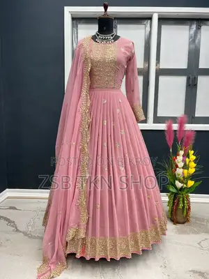 রেডিমেড জর্জেট এমব্রয়ডারি পার্টি ড্রেস