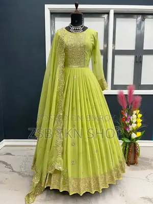 রেডিমেড জর্জেট এমব্রয়ডারি পার্টি ড্রেস