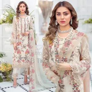ইন্ডিয়ান হোয়াইট গোল্ড জর্জেট কামিজ