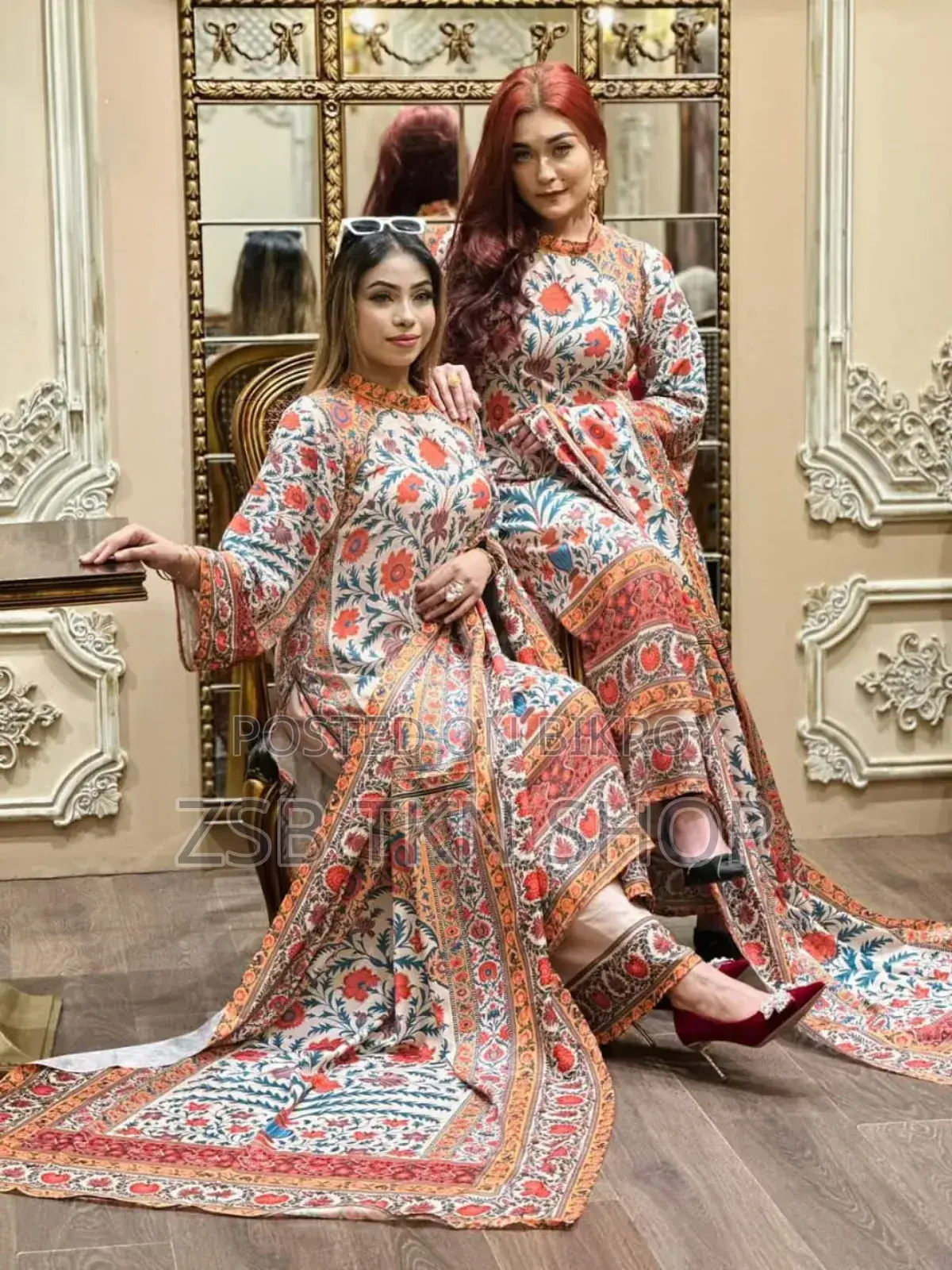 মেয়েদের জন্য ডিজিটাল প্রিন্ট থ্রি পিস