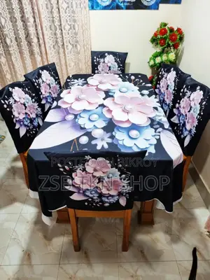 ৬ পিস চেয়ার কভার ১ পিস টেবিল কভার