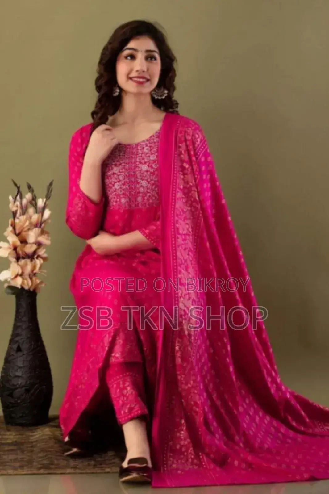 আনস্টিচ আফসান প্রিন্ট কটন থ্রি-পিস