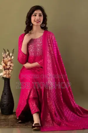আনস্টিচ আফসান প্রিন্ট কটন থ্রি-পিস