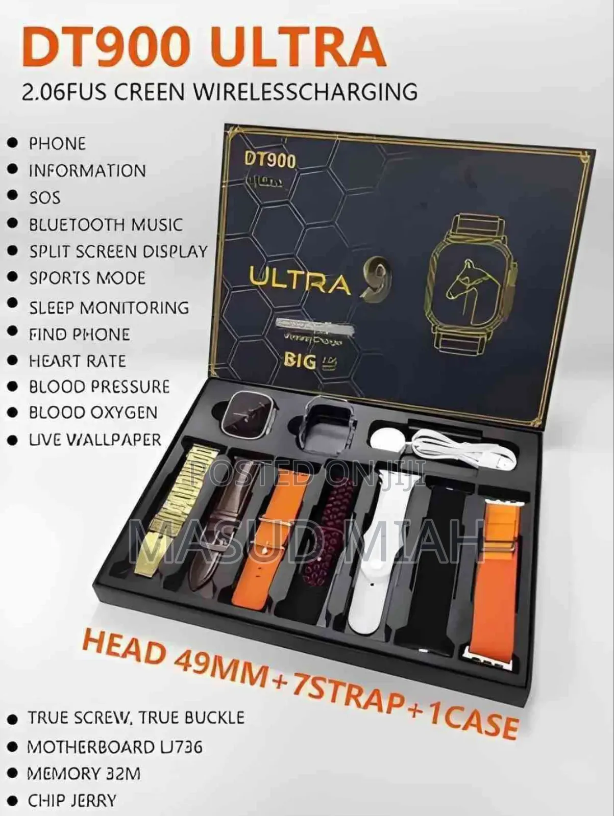 Dt 900 Ultra 9 Smartwatch With Free 7 Straps