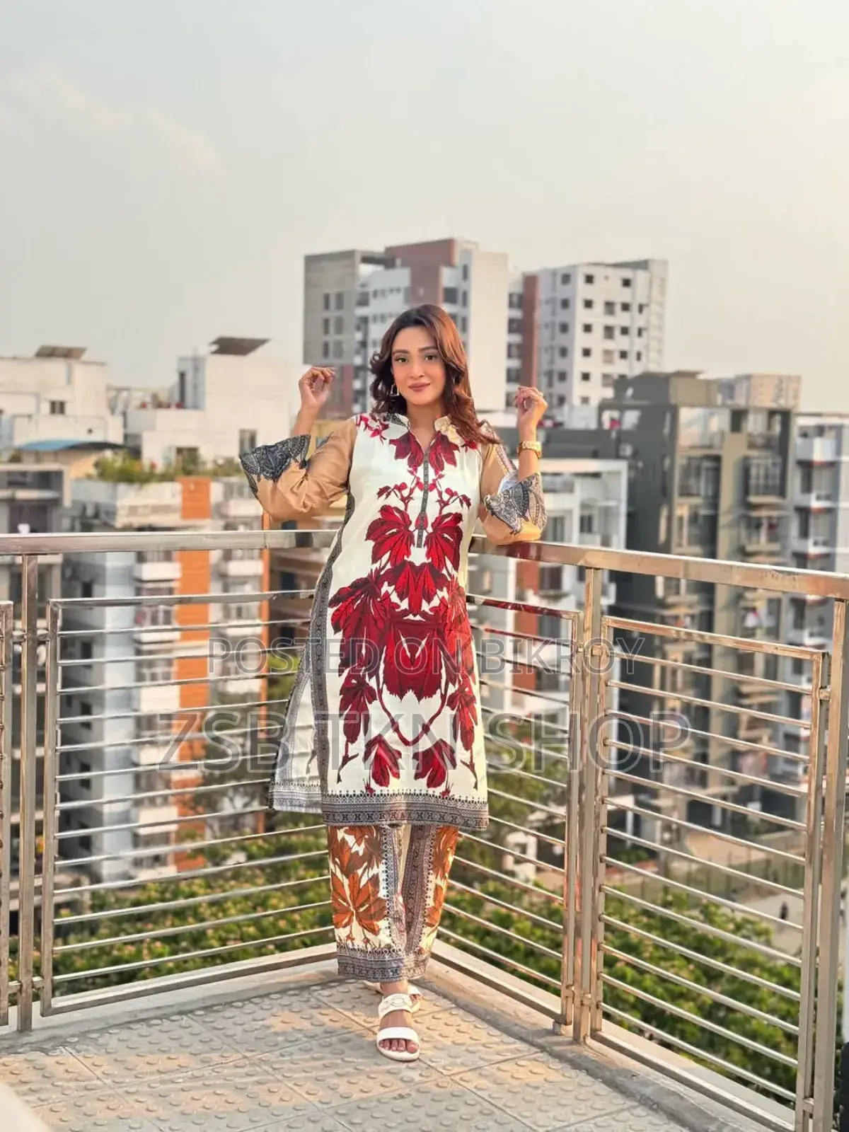 Cherry Silk Fabric Print Ready Dress 2 Piece