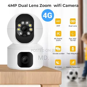 4g Dual Lens Wifi Camera 4mp Hd 1080p Indoor Mini Camera