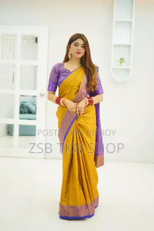 কাঞ্জিভরম কাতান শাড়ি উইথ ব্লাউজ পিস নিউ আপডেট কালেকশন