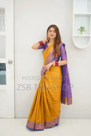 কাঞ্জিভরম কাতান শাড়ি উইথ ব্লাউজ পিস নিউ আপডেট কালেকশন