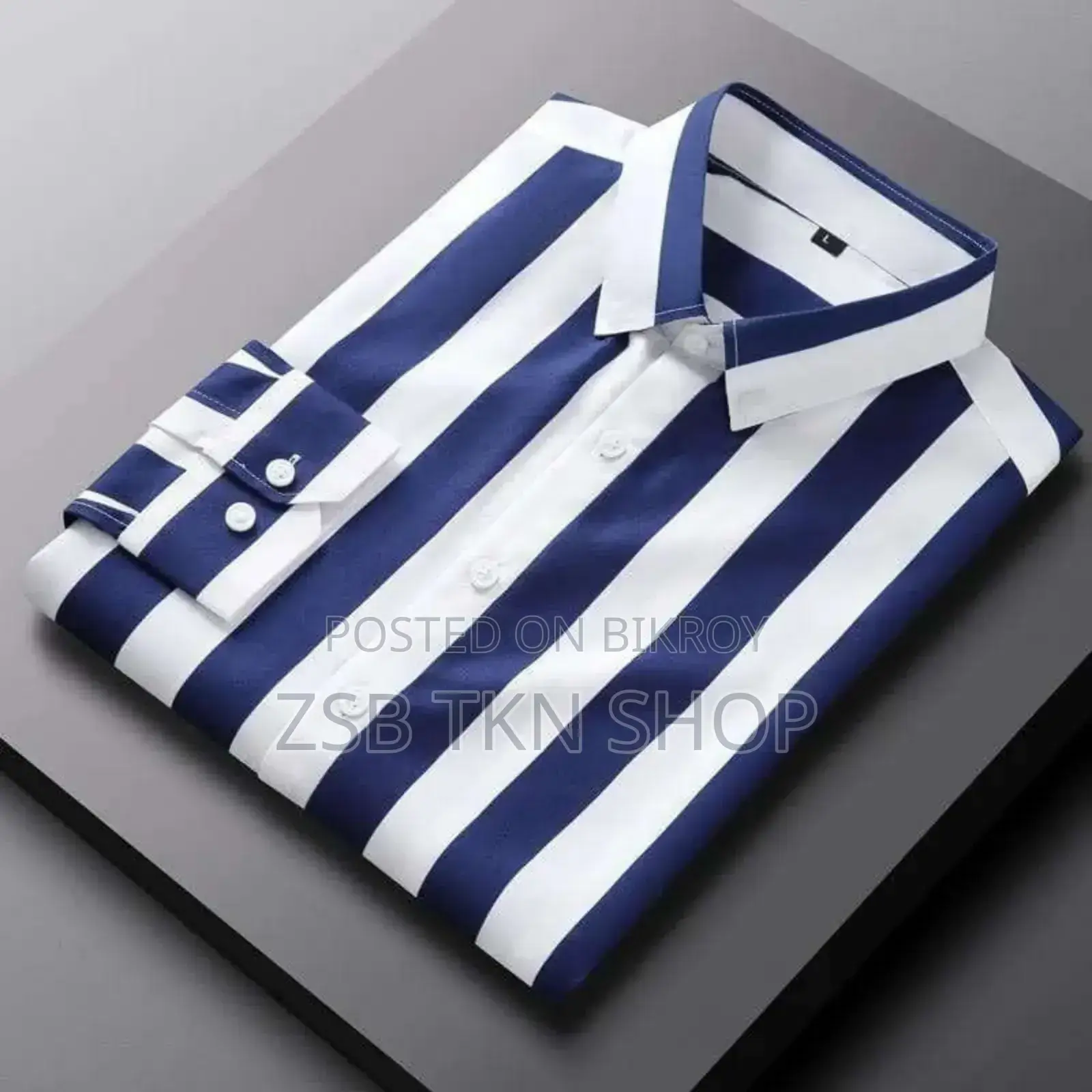 Men's Long Sleeve Stripe Print Shirt