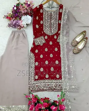 পাকিস্তানি অ্যাসপায়ার থ্রি পিস অল ওভার সিকোয়েন্স এমব্রয়ডারি ওয়ার্ক