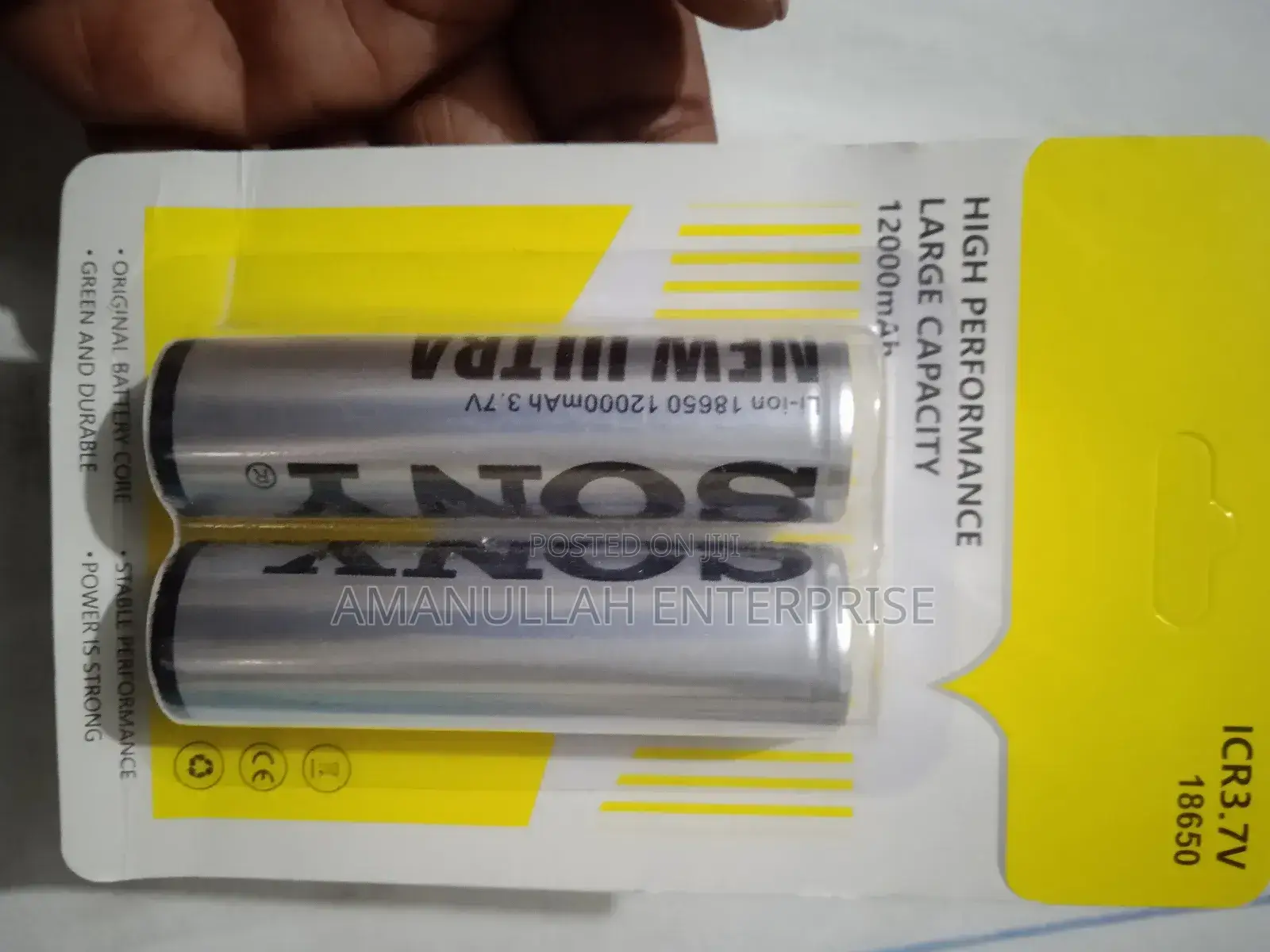 সনি উচ্চ মানের লি-আয়ন ব্যাটারি।