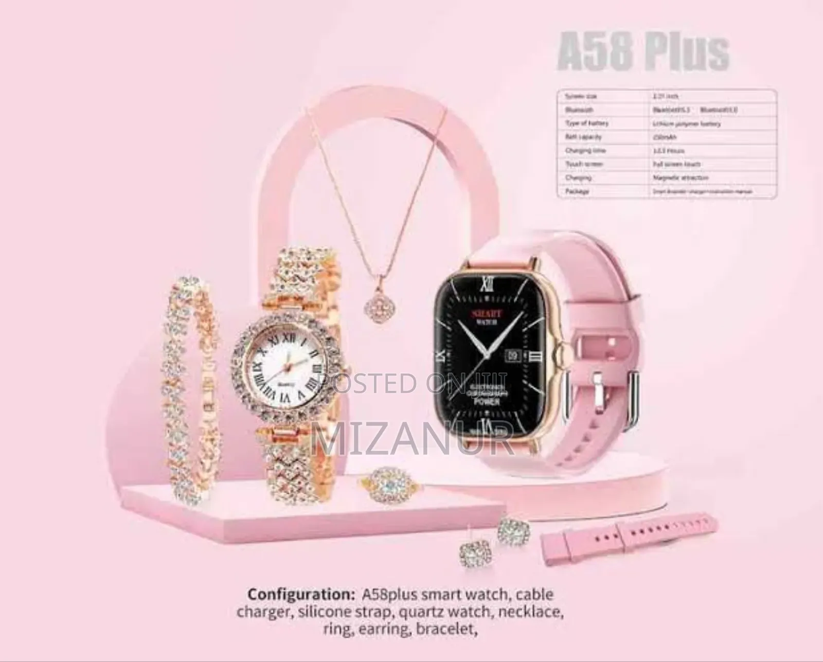 A58 Plus Watch 2.02 Inch Smart Watch With Jewelry for Women