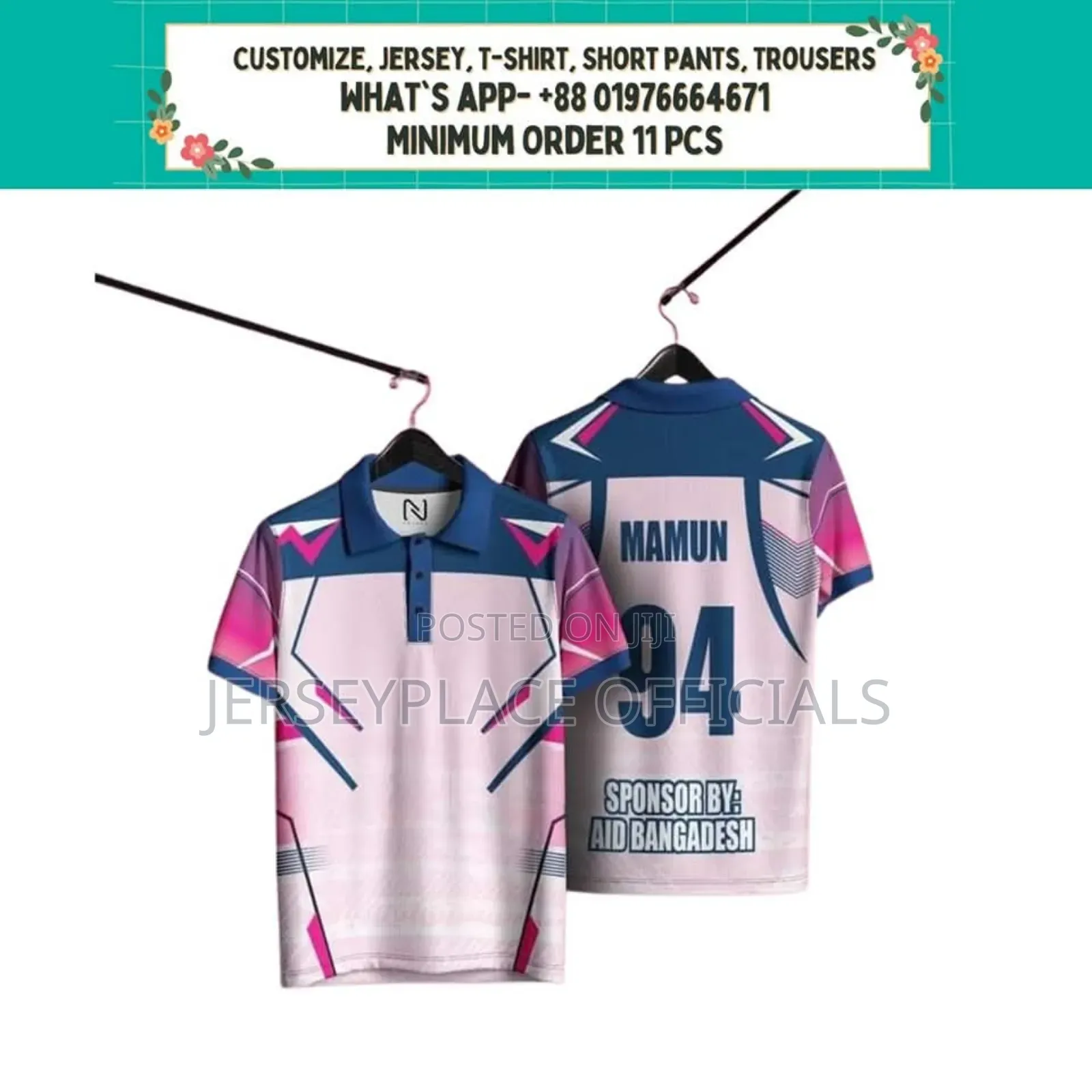 Customized Jersey (Minimum Order 11 PCS)