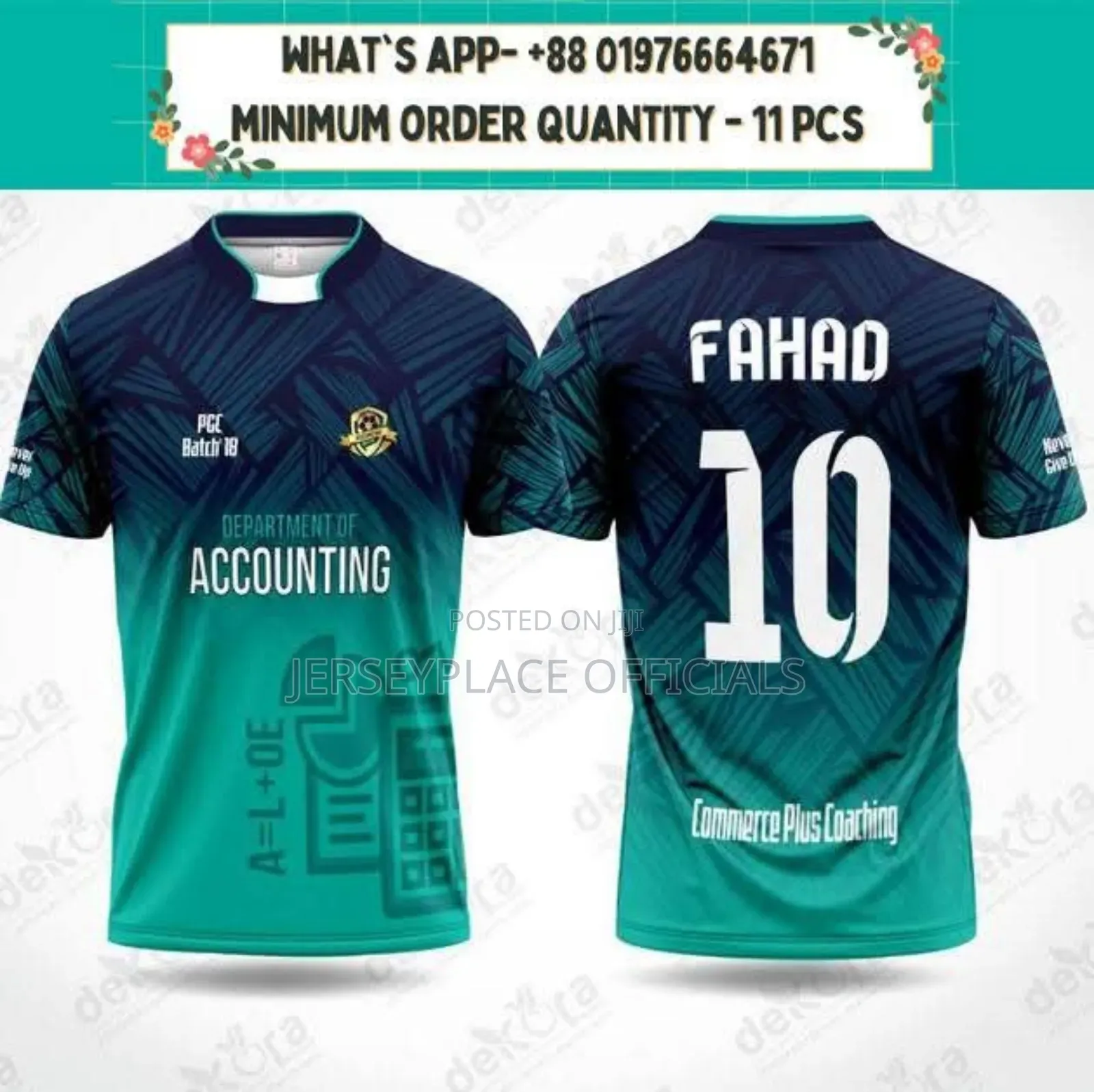 Customized Jersey (Minimum Order 11 PCS)