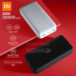 Mi ২০০০০ mAh ১৮W QC ৩.০ ফাস্ট USB ডুয়াল পোর্ট পাওয়ার ব্যাংক