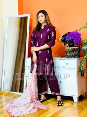 Embroidered Slab Cotton Jama
