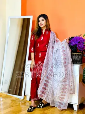 Embroidered Slab Cotton Dress New Update