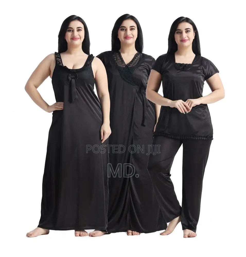 4 Part SilkSatin Night Dress for Women