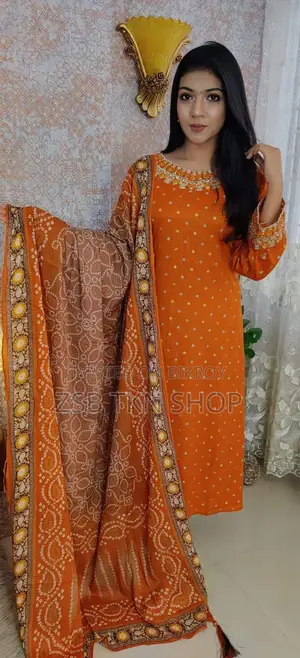 Kameez Linen Embroidery Work + Screen Print