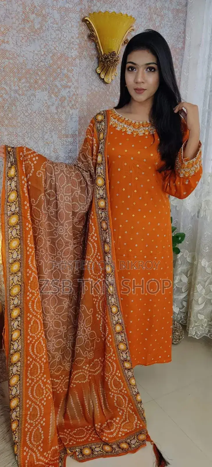 Kameez Linen Embroidery Work + Screen Print