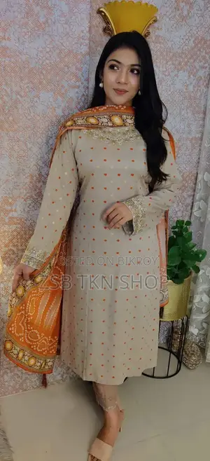 Kameez Linen Embroidery Work + Screen Print