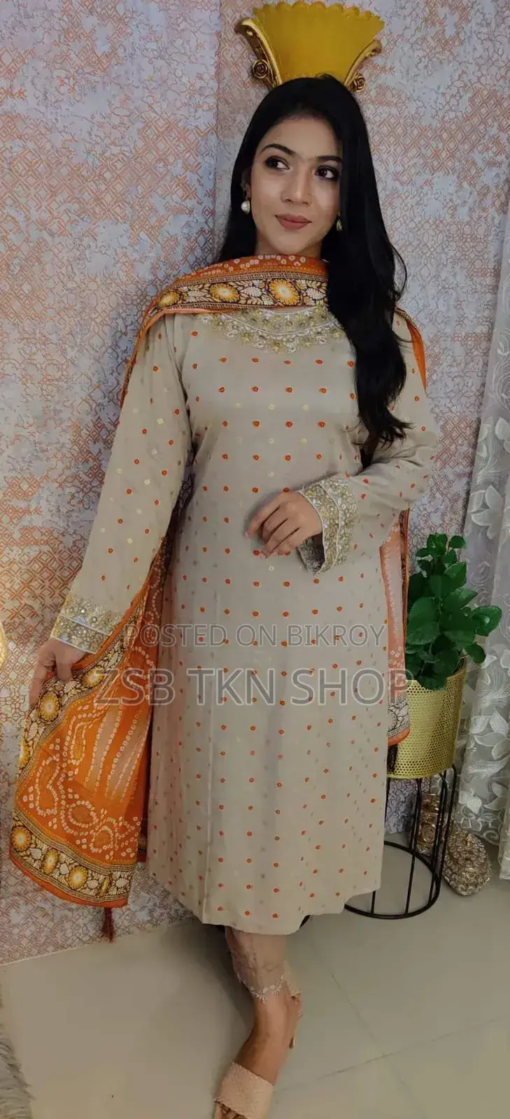Kameez Linen Embroidery Work + Screen Print