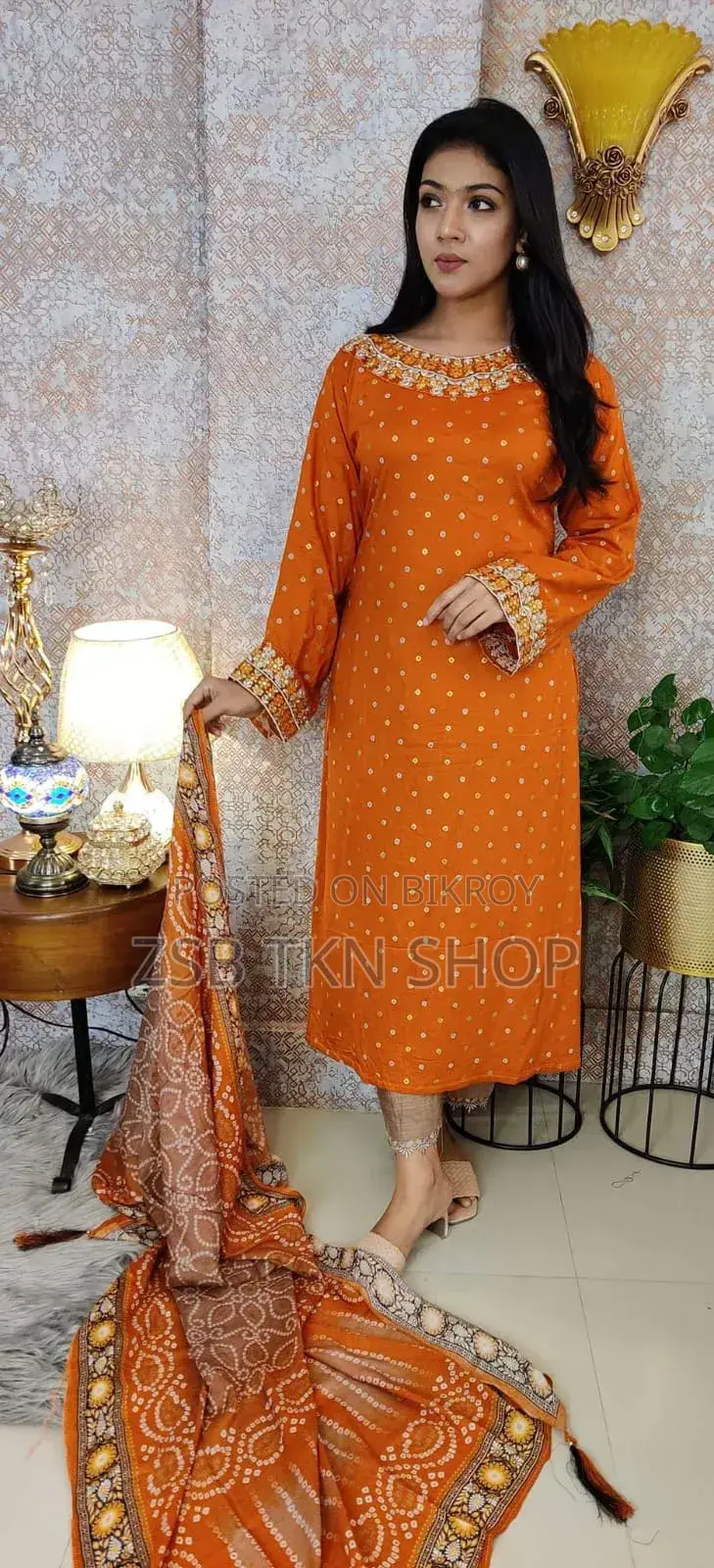 Kameez Linen Embroidery Work + Screen Print