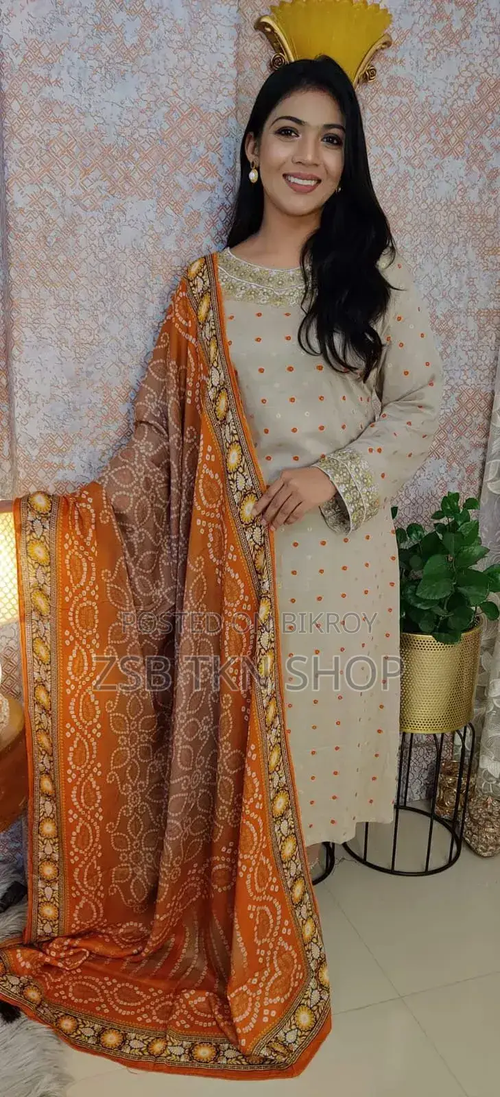 Kameez Linen Embroidery Work + Screen Print
