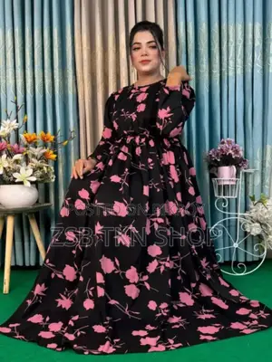 Stylish Silk Screen Print Gown New Collection