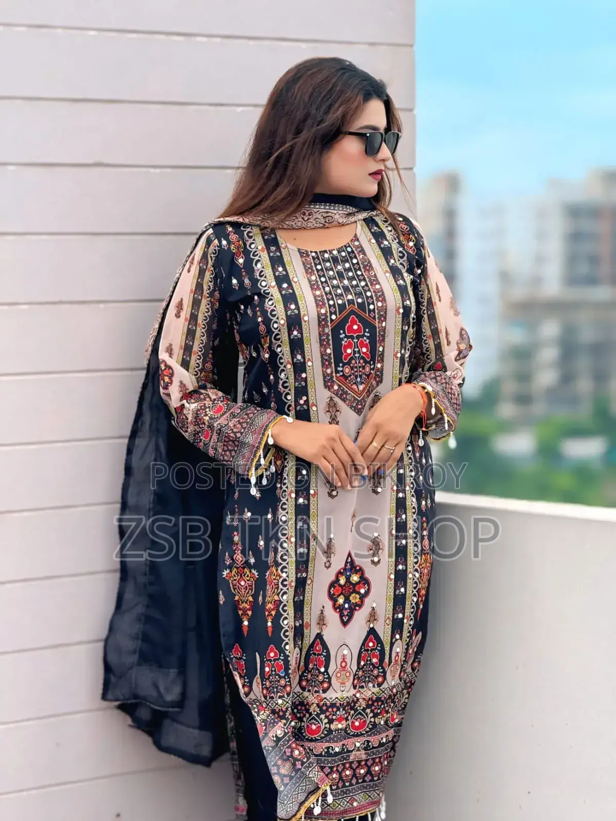 জর্জেট রেডিমেড থ্রি পিস এমজিএফ