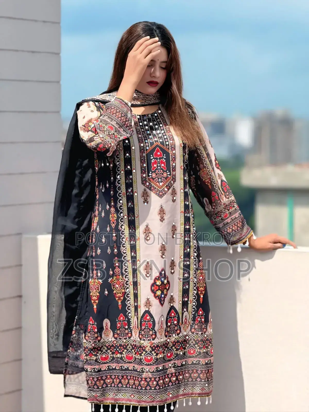 জর্জেট রেডিমেড থ্রি পিস এমজিএফ