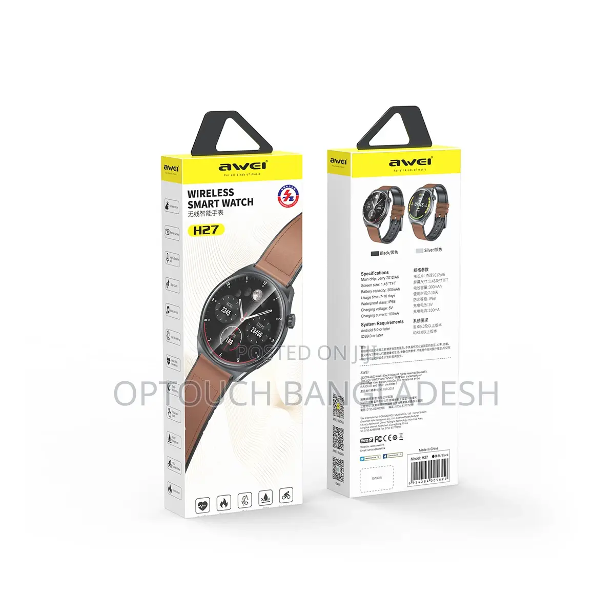 Awei H27 Smartwatch, 1.43 Amoled Display With Bt Call, Ip68