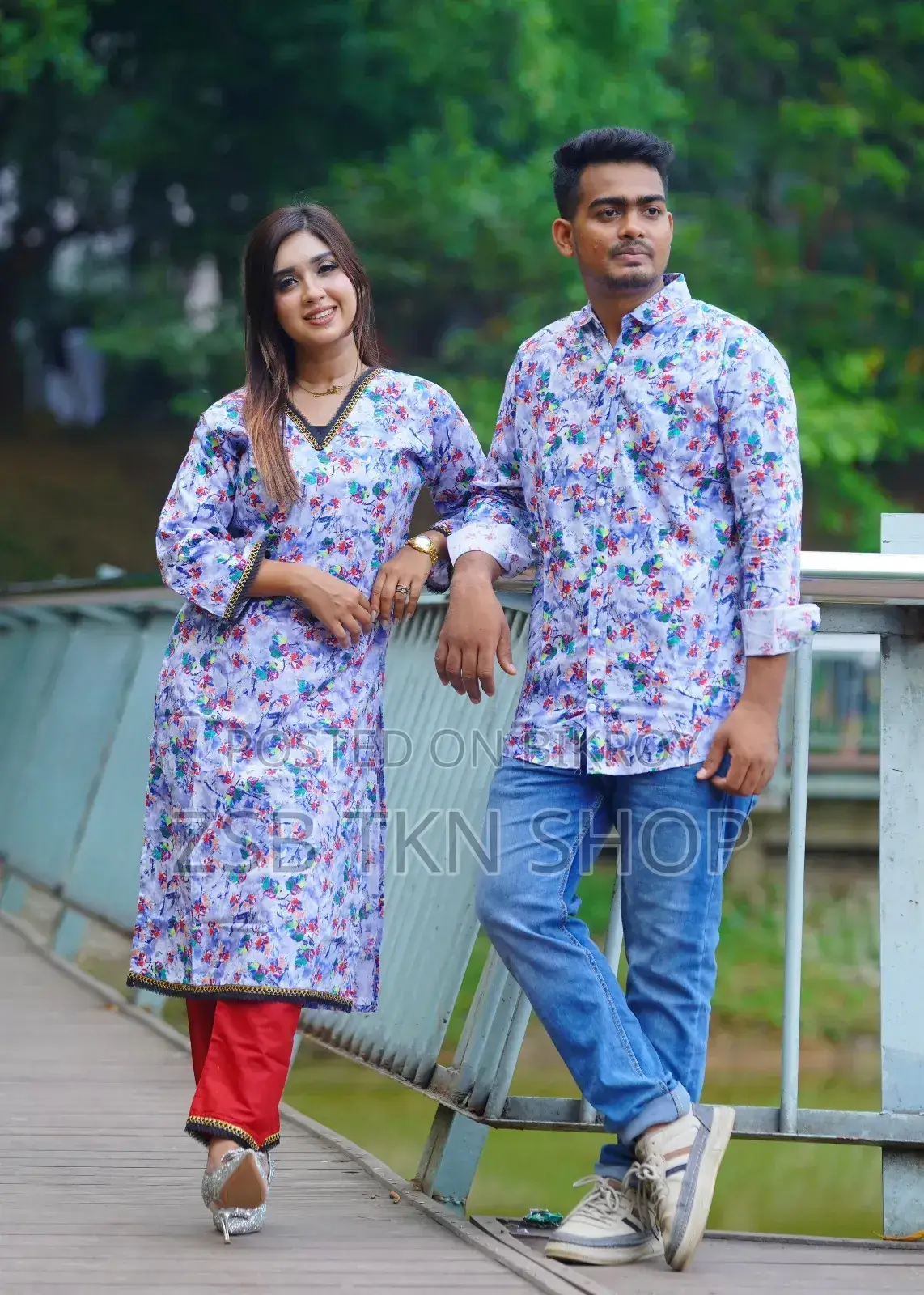 প্রিমিয়াম শার্ট থ্রি পিস কাপল সেট