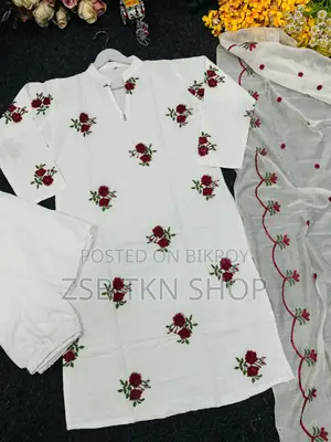 এমব্রয়ডারি কটন থ্রি পিস নিউ আপডেট কালেকশন