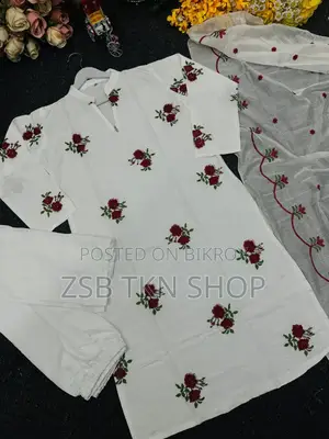 এমব্রয়ডারি কটন থ্রি পিস নিউ আপডেট কালেকশন