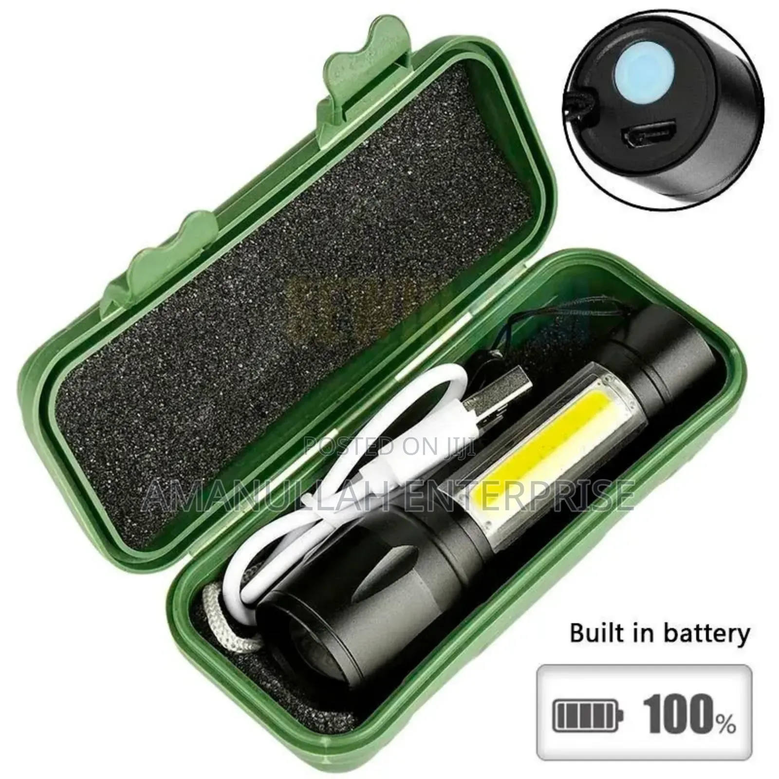 Led Flashlight Rechargeable Usb Torch Mini Small Light Super Bright.