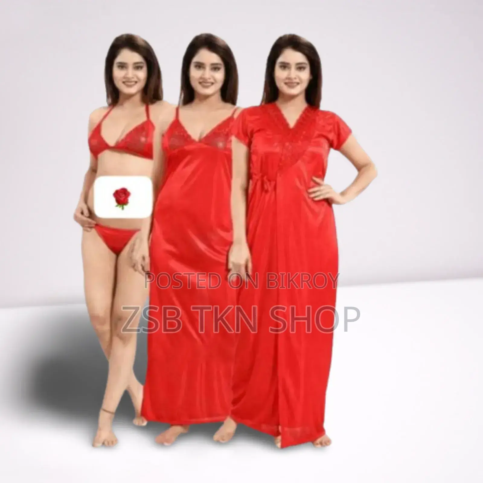 Stylish 4 Part Nighty Dress for Ladies