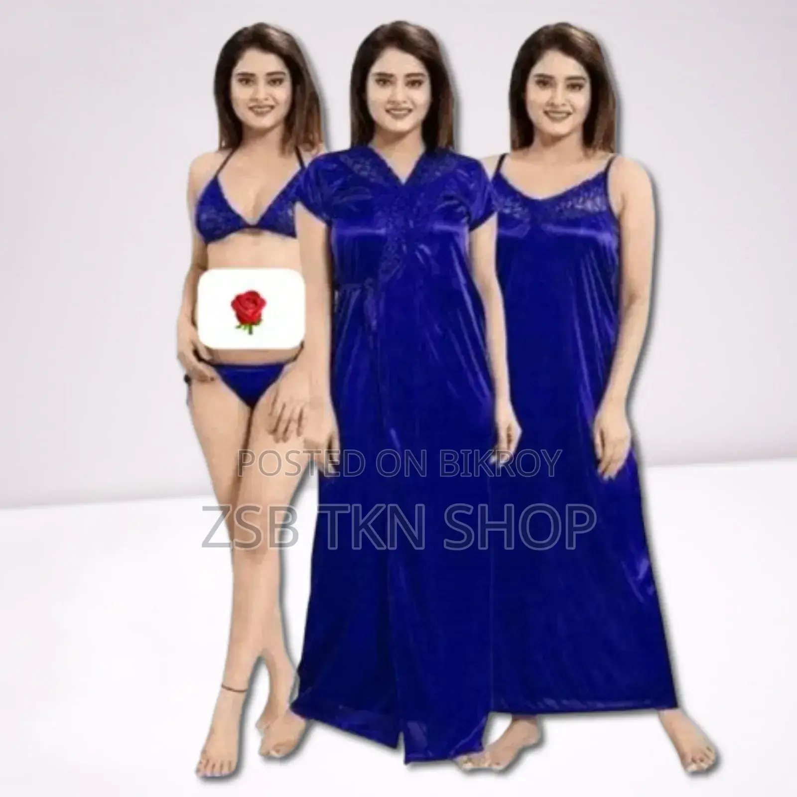 Stylish 4 Part Nighty Dress for Ladies