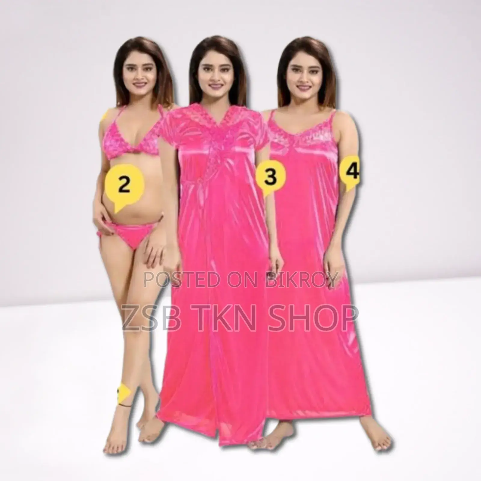 Stylish 4 Part Nighty Dress for Ladies