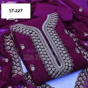 Georgette Four Piece Embroidery Work FXHV Dvuf JDGJH