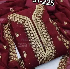 Georgette Four Piece Embroidery Work FXHV Dvuf JDGJH