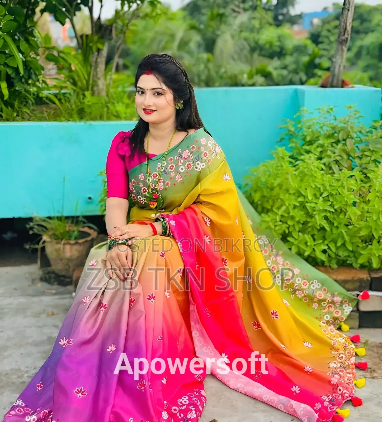 স্টাইলিশ কটন শাড়ি উইথ ব্লাউজ পিস DHCFG JCFJH